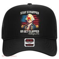 Funny 4th Of July Stay Strapped Get Clapped Washington Hat thumb 0