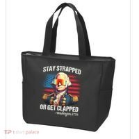 Funny 4th Of July Stay Strapped Get Clapped Washington Tote Bag thumb 3