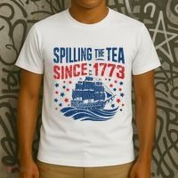 Funny 4th Of July Spilling The Tea Since 1773 Fourth Of July T-Shirt thumb 3