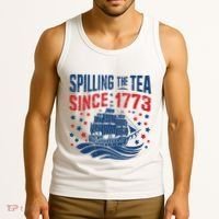 Funny 4th Of July Spilling The Tea Since 1773 Fourth Of July Tank Top thumb 3