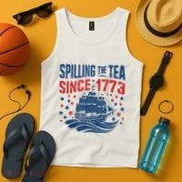 Funny 4th Of July Spilling The Tea Since 1773 Fourth Of July Tank Top thumb 4