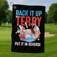 Funny 4th Of July Firework Back Up Terry Put It In Reverse Great Gift Golf Towel thumb 1