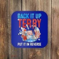Funny 4th Of July Firework Back Up Terry Put It In Reverse Great Gift Coaster thumb 0