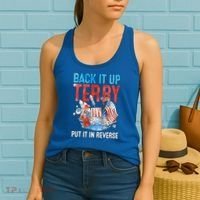 Funny 4th Of July Firework Back Up Terry Put It In Reverse Great Gift Women's Tank Top thumb 2