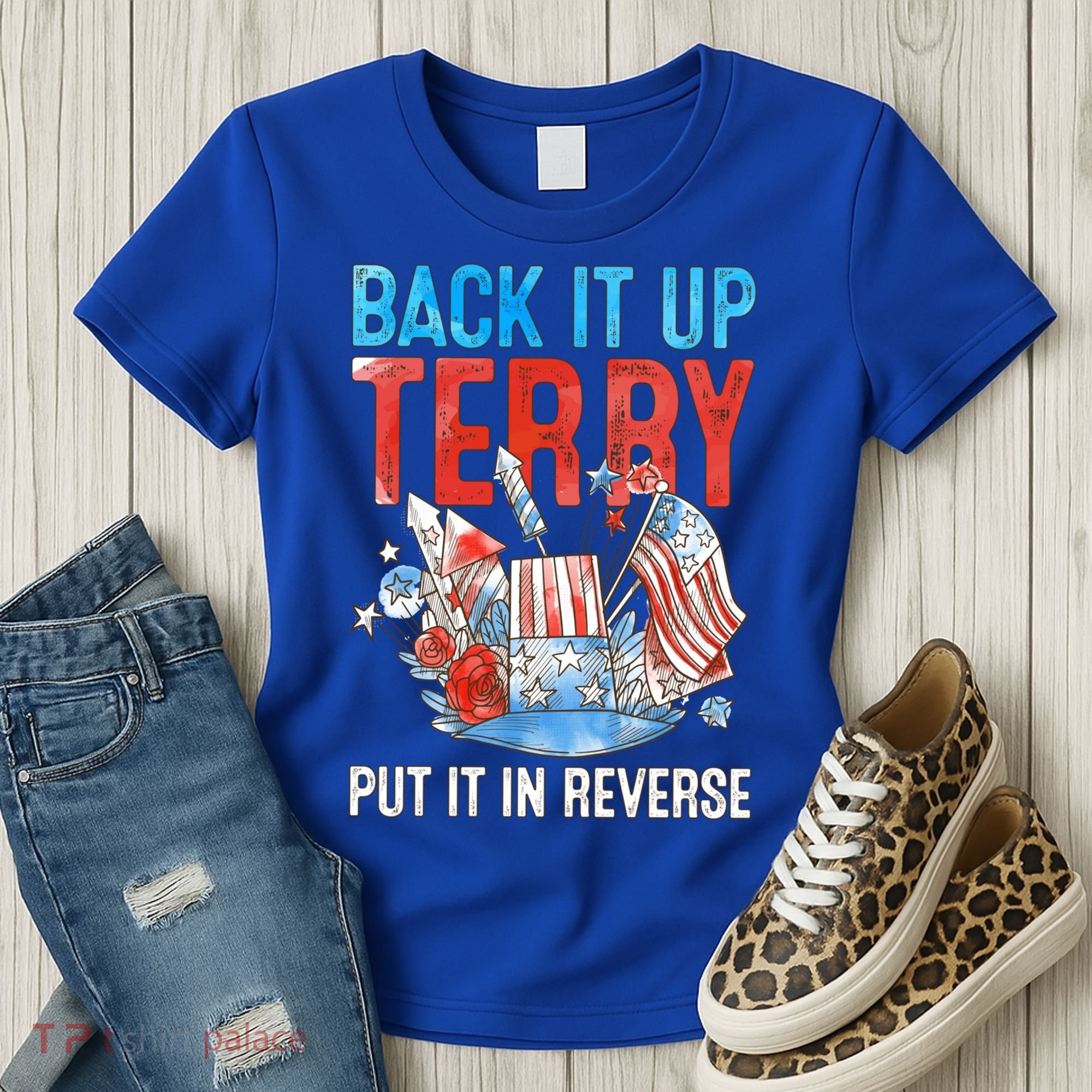 Funny 4th Of July Firework Back Up Terry Put It In Reverse Great Gift Women's T-Shirt