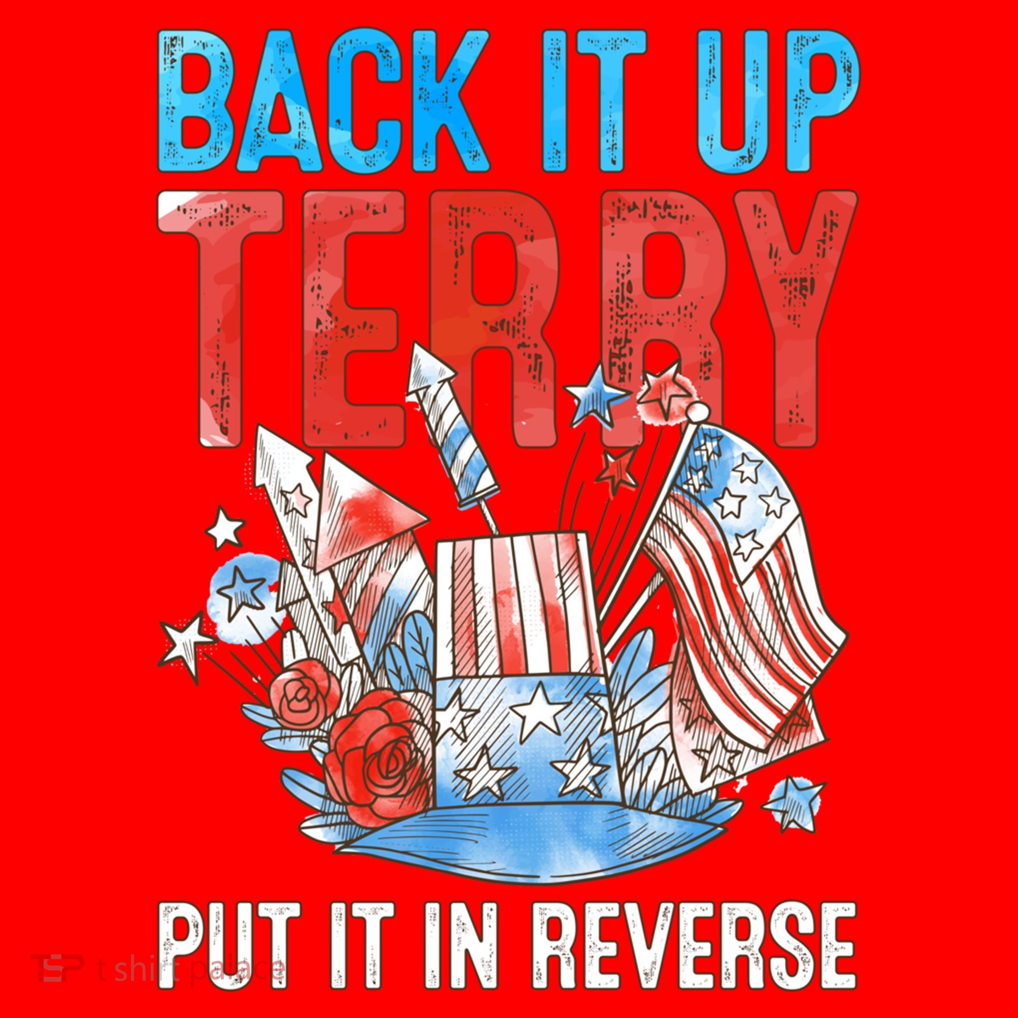 Funny 4th Of July Firework Back Up Terry Put It In Reverse Great Gift Santa Hat