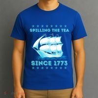Fun 4th Of July Spilling The Tea Since 1773 History Teacher Gift T-Shirt thumb 3