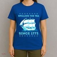 Fun 4th Of July Spilling The Tea Since 1773 History Teacher Gift T-Shirt thumb 4