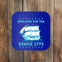 Fun 4th Of July Spilling The Tea Since 1773 History Teacher Gift Coaster thumb 0