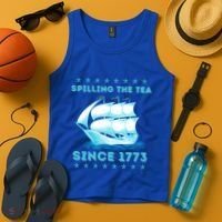 Fun 4th Of July Spilling The Tea Since 1773 History Teacher Gift Tank Top thumb 4