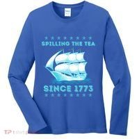Fun 4th Of July Spilling The Tea Since 1773 History Teacher Gift Women's Long Sleeve Shirt thumb 0