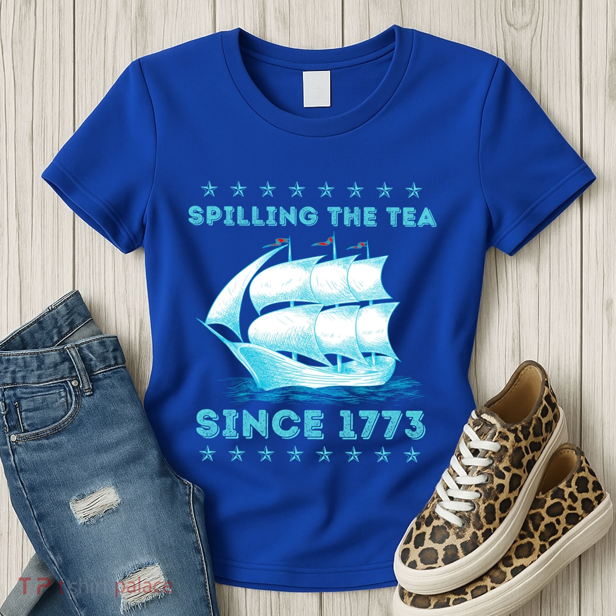 Fun 4th Of July Spilling The Tea Since 1773 History Teacher Gift Women's T-Shirt