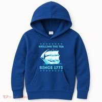 Fun 4th Of July Spilling The Tea Since 1773 History Teacher Gift Kids Hoodie thumb 0