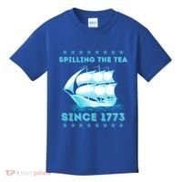 Fun 4th Of July Spilling The Tea Since 1773 History Teacher Gift Kids T-Shirt thumb 0