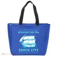 Fun 4th Of July Spilling The Tea Since 1773 History Teacher Gift Tote Bag thumb 0