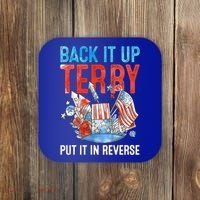 Funny 4th Of July Firework Back Up Terry Put It In Reverse Gift Coaster thumb 0