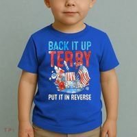 Funny 4th Of July Firework Back Up Terry Put It In Reverse Gift Toddler T-Shirt thumb 2