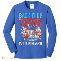 Funny 4th Of July Firework Back Up Terry Put It In Reverse Gift Kids Long Sleeve Shirt thumb 0