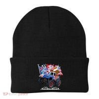 Funny 4th Of July Patriotic American Flag Monster Truck Eagle Beanie thumb 0