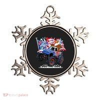 Funny 4th Of July Patriotic American Flag Monster Truck Eagle Ornament thumb 0