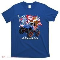 Funny 4th Of July Patriotic American Flag Monster Truck Eagle T-Shirt thumb 0