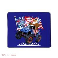 Funny 4th Of July Patriotic American Flag Monster Truck Eagle Mousepad thumb 0