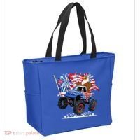 Funny 4th Of July Patriotic American Flag Monster Truck Eagle Tote Bag thumb 2