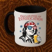 Funny 4th Of July Ben Franklin Declaration Of Intoxication Coffee Mug thumb 2