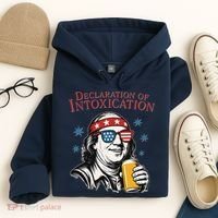 Funny 4th Of July Ben Franklin Declaration Of Intoxication Hoodie thumb 4