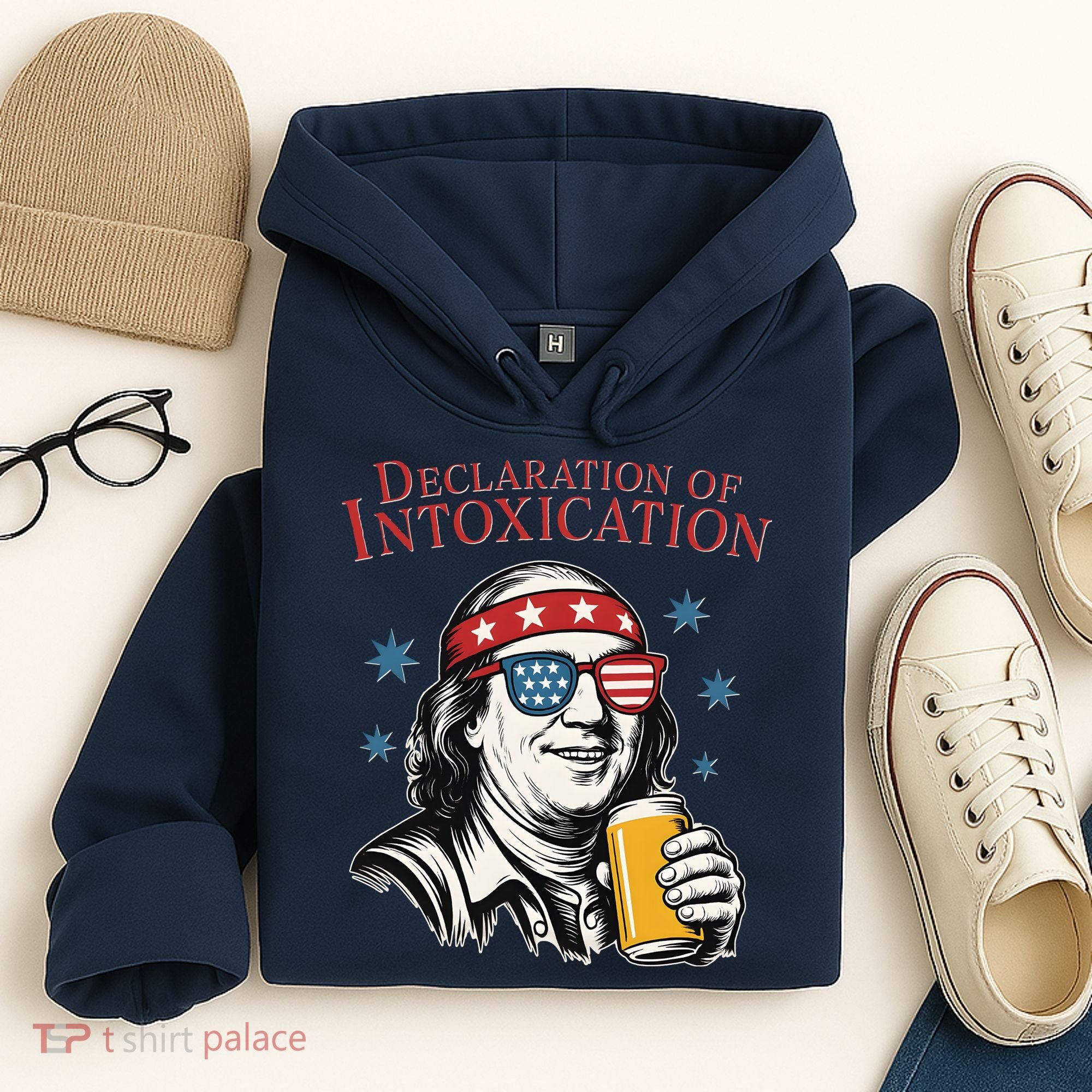 Funny 4th Of July Ben Franklin Declaration Of Intoxication Hoodie