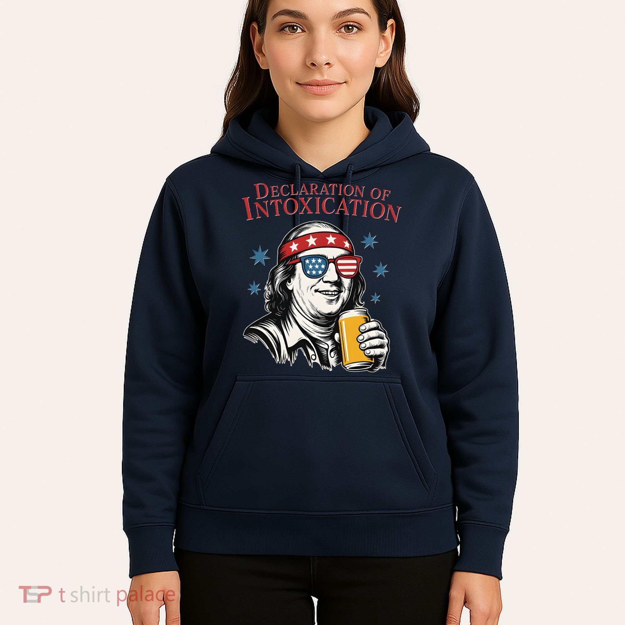Funny 4th Of July Ben Franklin Declaration Of Intoxication Hoodie