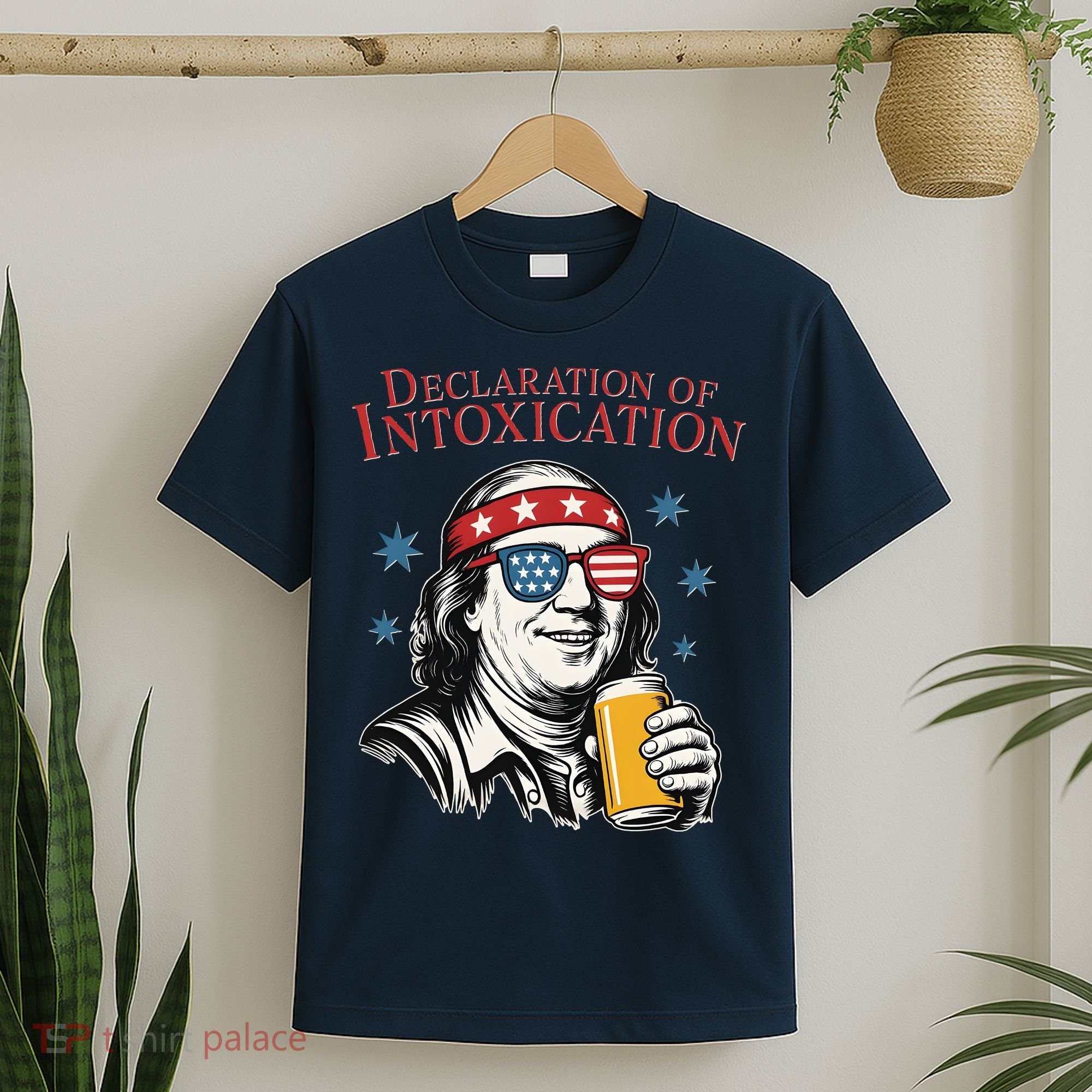 Funny 4th Of July Ben Franklin Declaration Of Intoxication T-Shirt