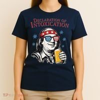 Funny 4th Of July Ben Franklin Declaration Of Intoxication T-Shirt thumb 4