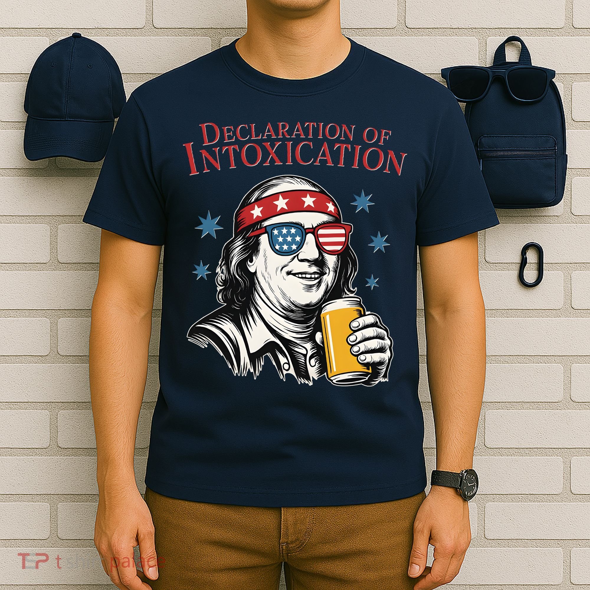 Funny 4th Of July Ben Franklin Declaration Of Intoxication T-Shirt