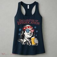 Funny 4th Of July Ben Franklin Declaration Of Intoxication Women's Tank Top thumb 3