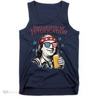 Funny 4th Of July Ben Franklin Declaration Of Intoxication Tank Top thumb 0