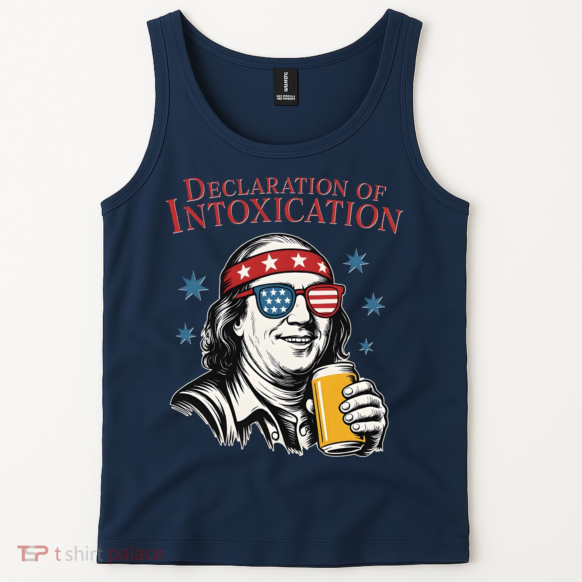 Funny 4th Of July Ben Franklin Declaration Of Intoxication Tank Top