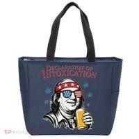 Funny 4th Of July Ben Franklin Declaration Of Intoxication Tote Bag thumb 0