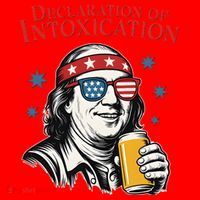 Funny 4th Of July Ben Franklin Declaration Of Intoxication Santa Hat thumb 1