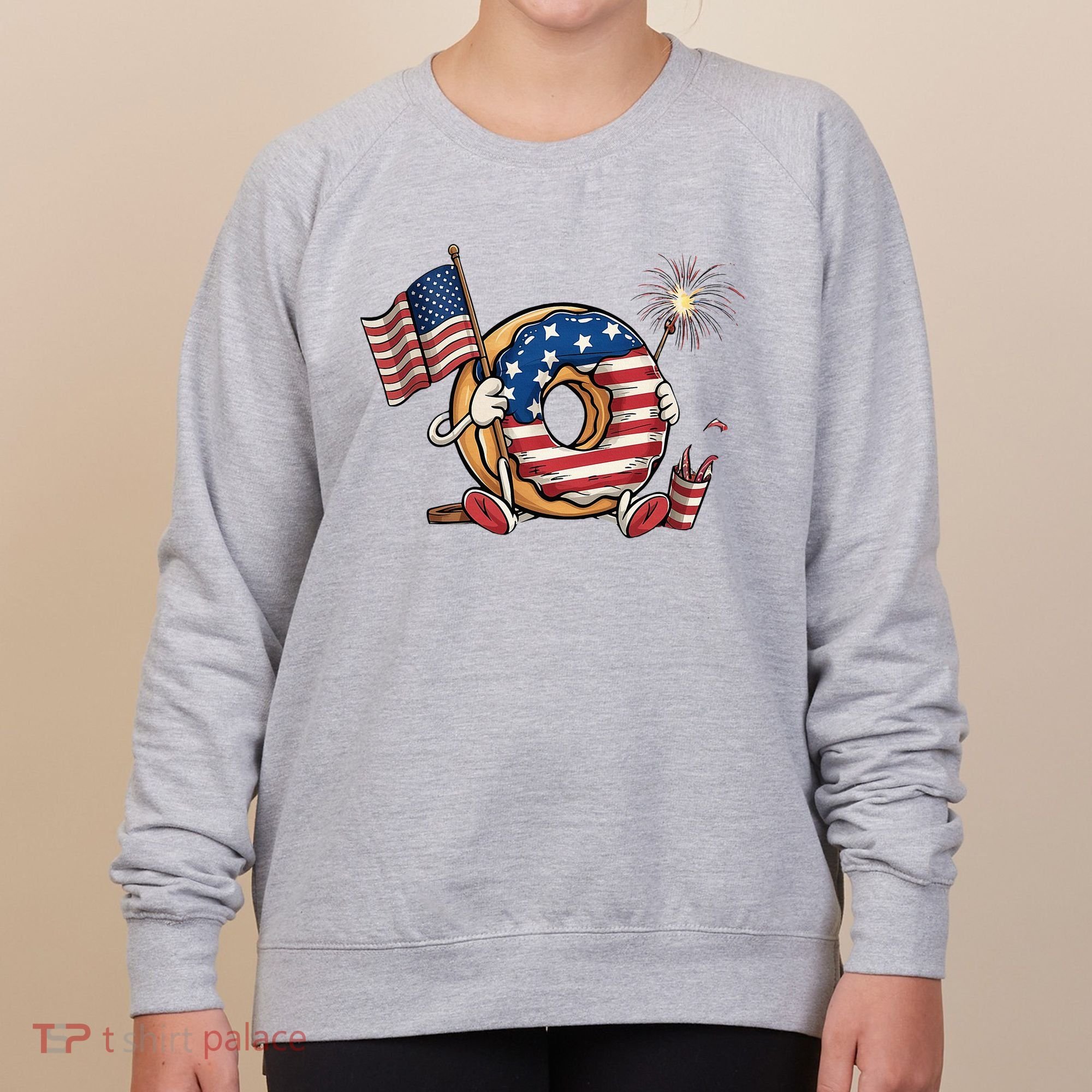 Funny 4th Of July Independence Donut Touch My Freedom Women's Sweatshirt