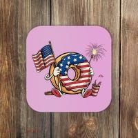Funny 4th Of July Independence Donut Touch My Freedom Coaster thumb 0