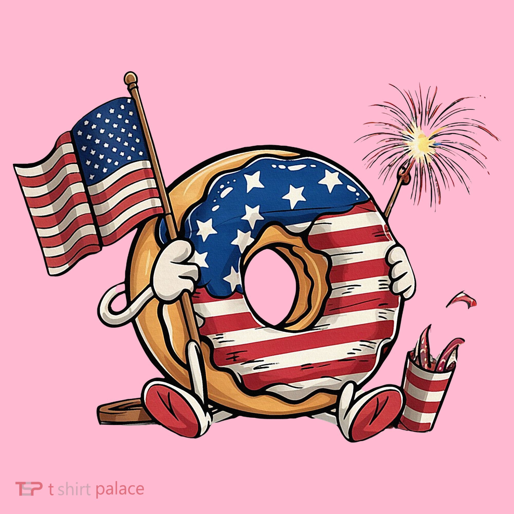 Funny 4th Of July Independence Donut Touch My Freedom Coaster