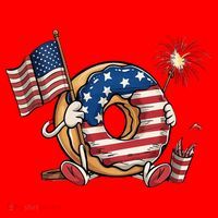 Funny 4th Of July Independence Donut Touch My Freedom Santa Hat thumb 1