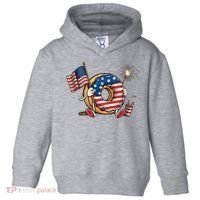 Funny 4th Of July Independence Donut Touch My Freedom Toddler Hoodie thumb 0
