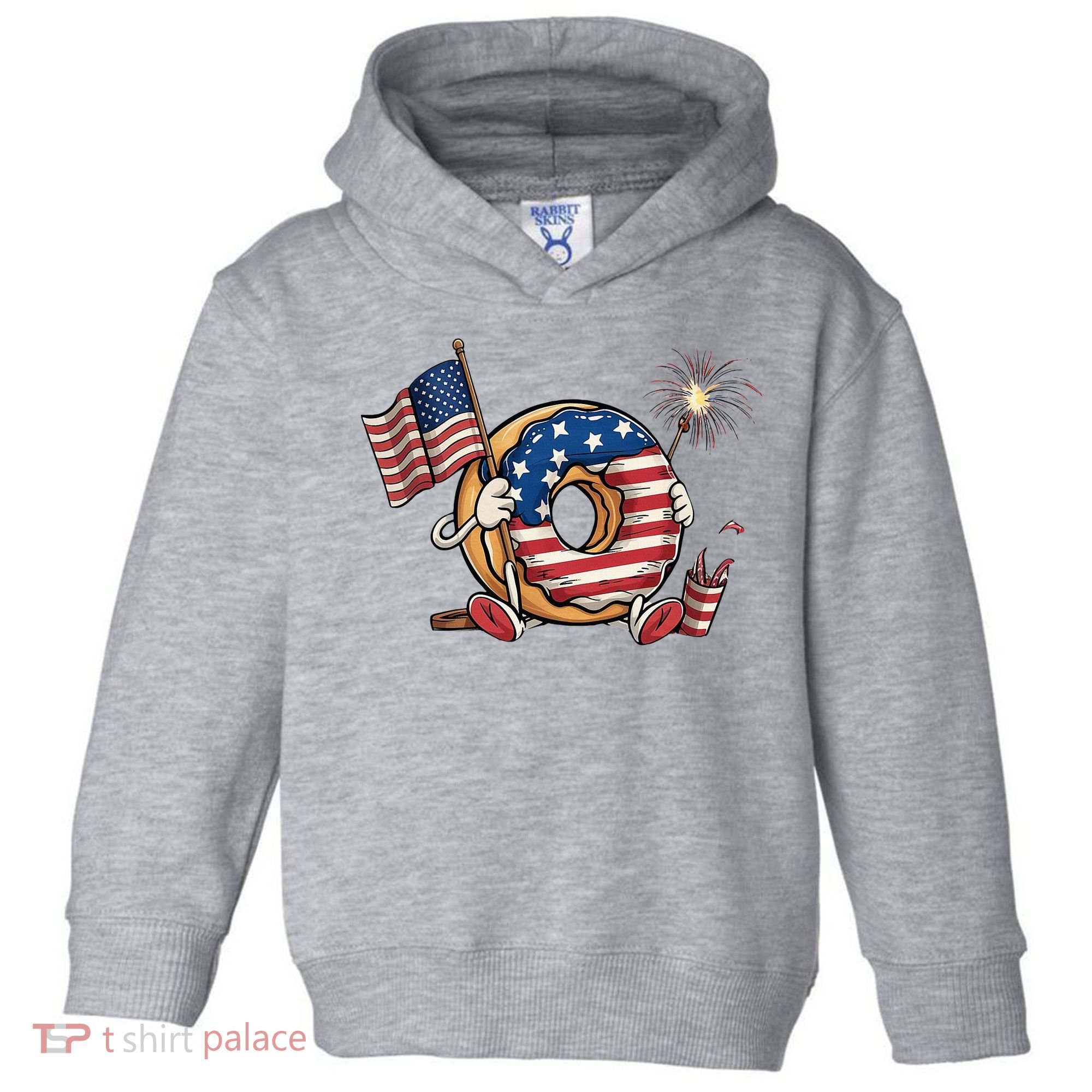 Funny 4th Of July Independence Donut Touch My Freedom Toddler Hoodie