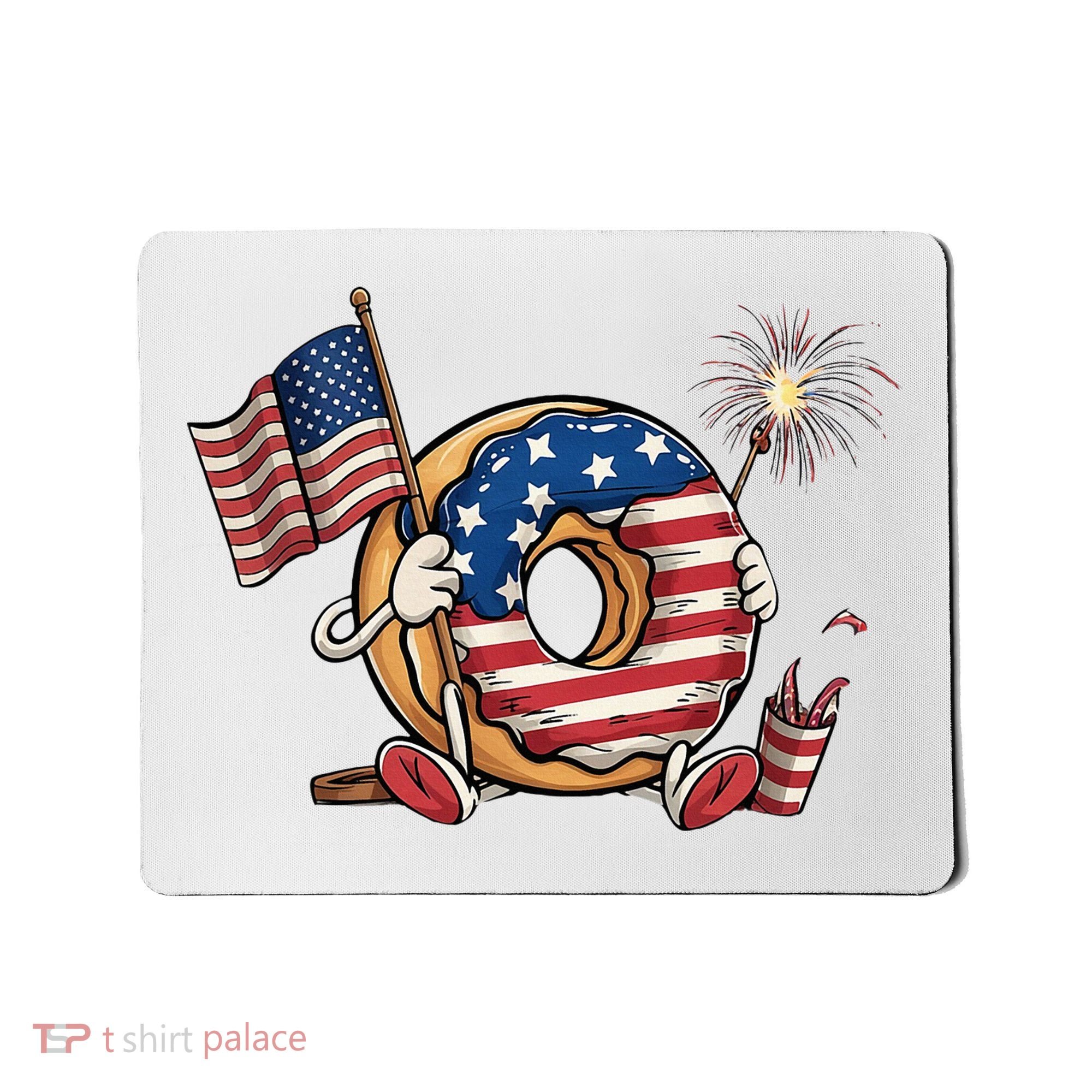 Funny 4th Of July Independence Donut Touch My Freedom Mousepad