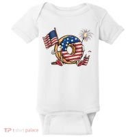 Funny 4th Of July Independence Donut Touch My Freedom Baby Bodysuit thumb 0