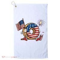 Funny 4th Of July Independence Donut Touch My Freedom Golf Towel thumb 0