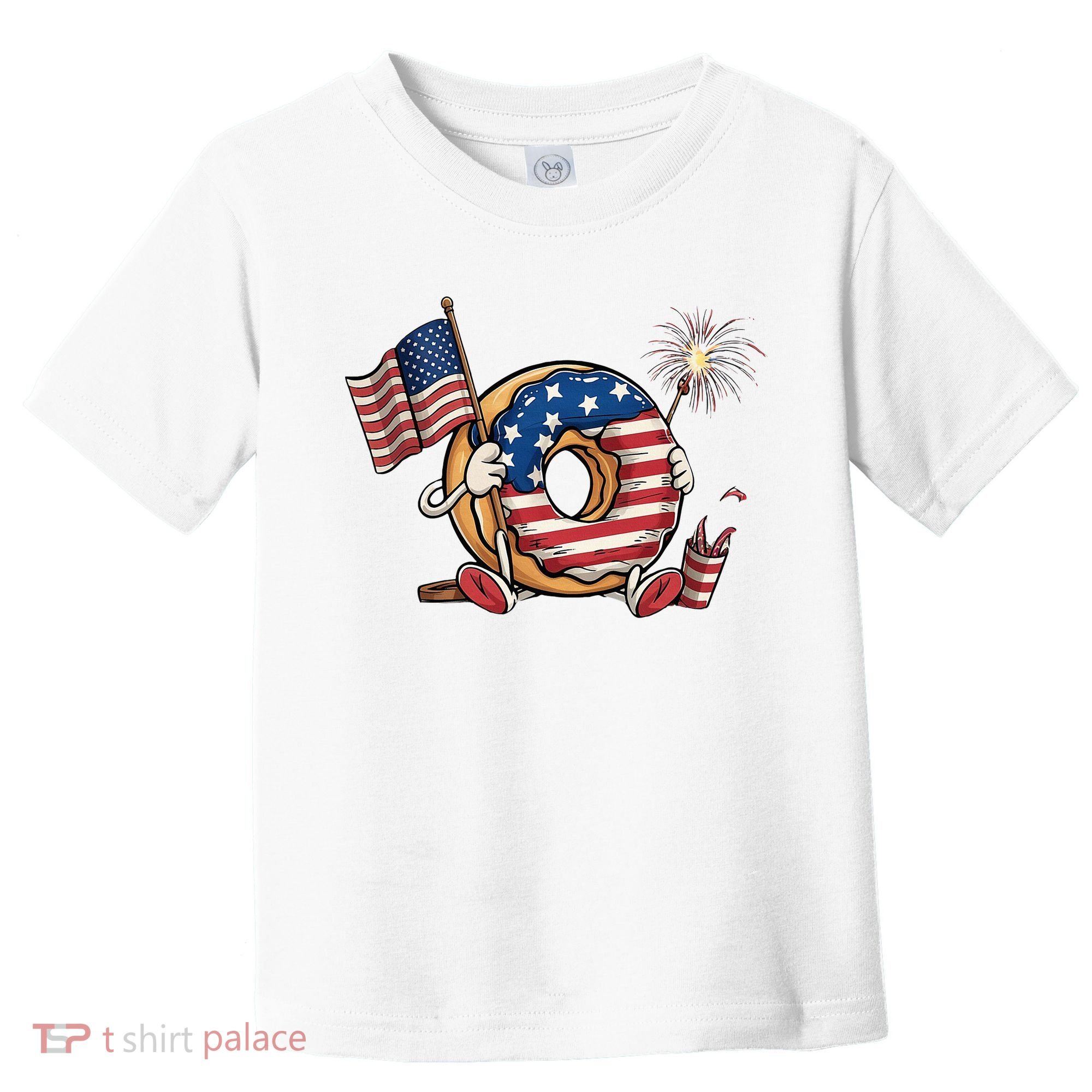 Funny 4th Of July Independence Donut Touch My Freedom Toddler T-Shirt