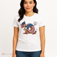Funny 4th Of July Independence Donut Touch My Freedom Women's T-Shirt thumb 4
